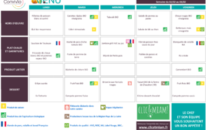 REPAS CANTINE : 02 février au 08 février 2026