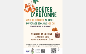 GOÛTER DES VACANCES D'AUTOMNE