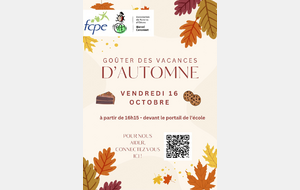 GOÛTER DES VACANCES D'AUTOMNE