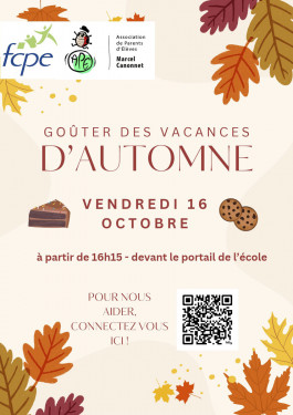 GOÛTER DES VACANCES D'AUTOMNE