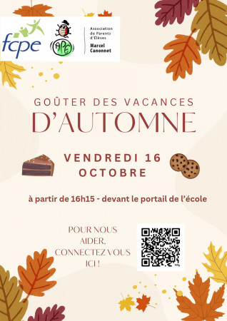 GOÛTER DES VACANCES D'AUTOMNE