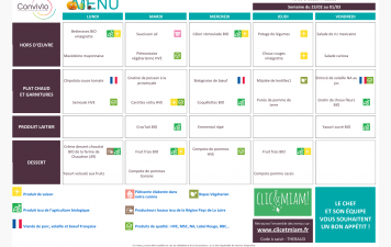 REPAS CANTINE / VACANCES : 23 février au 1er mars 2026