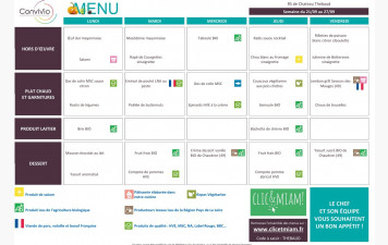 REPAS CANTINE: 21 au  25 septembre 2026