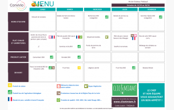 REPAS CANTINE: 12 au 16 octobre 2026