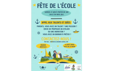 Fête de l'école - 27/06/26- Appel aux talents et idées
