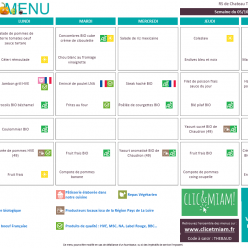 REPAS CANTINE: 5 au 9 octobre 2026